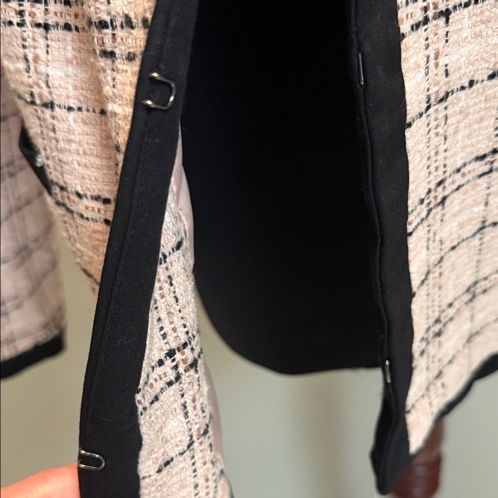 Women's Black and Pink Tweed Jacket - Picture 8 of 12